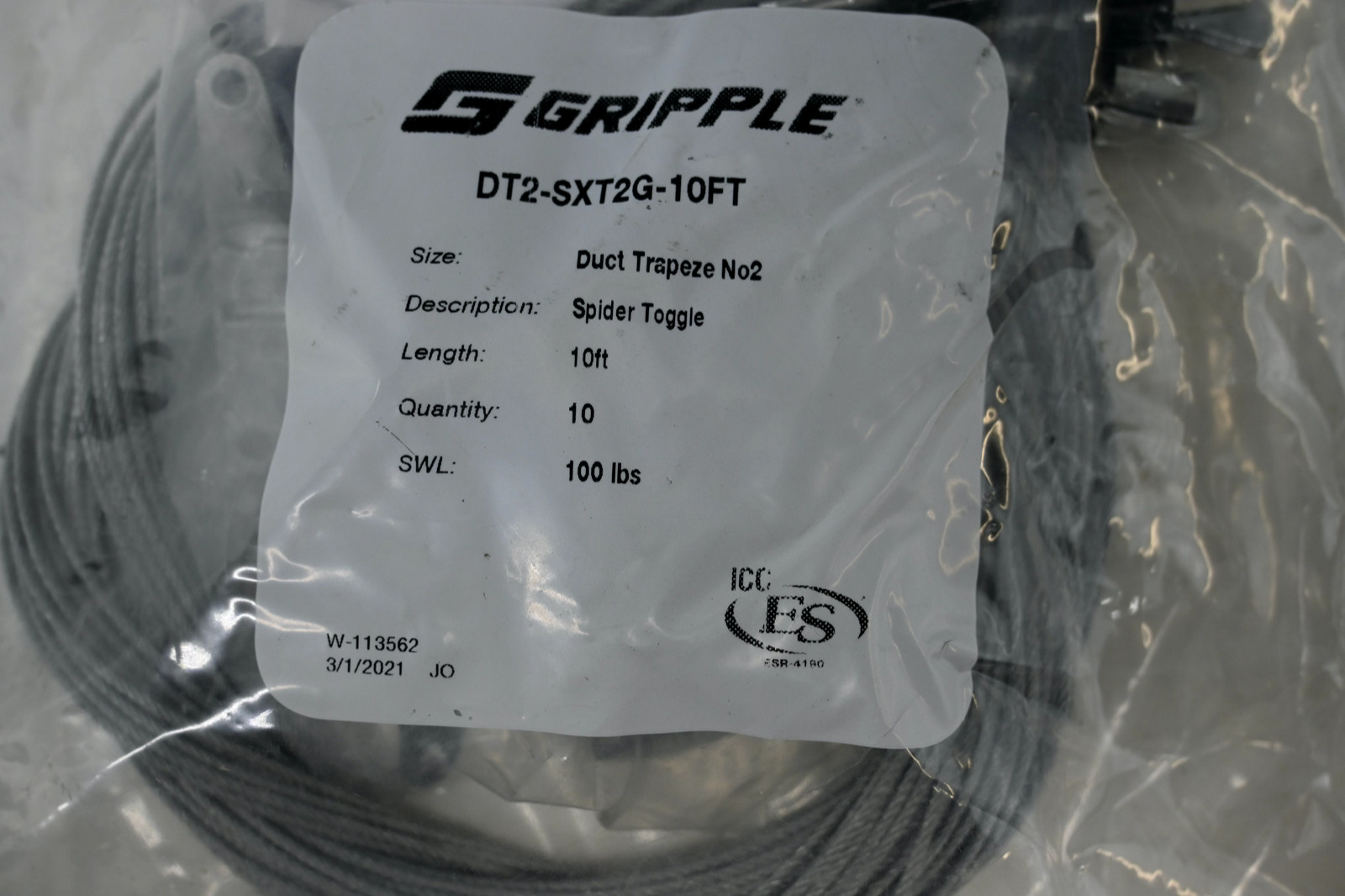 GRIPPLE Duct Trapeze No. 2 DT2–SXT2G-10FT SWL:100 LBS 10 pack