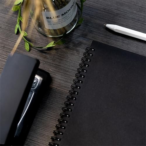 DSTELIN Blank Spiral Notebook 3-Pack Soft Cover Sketchbook 7.5 x 5.1 Black