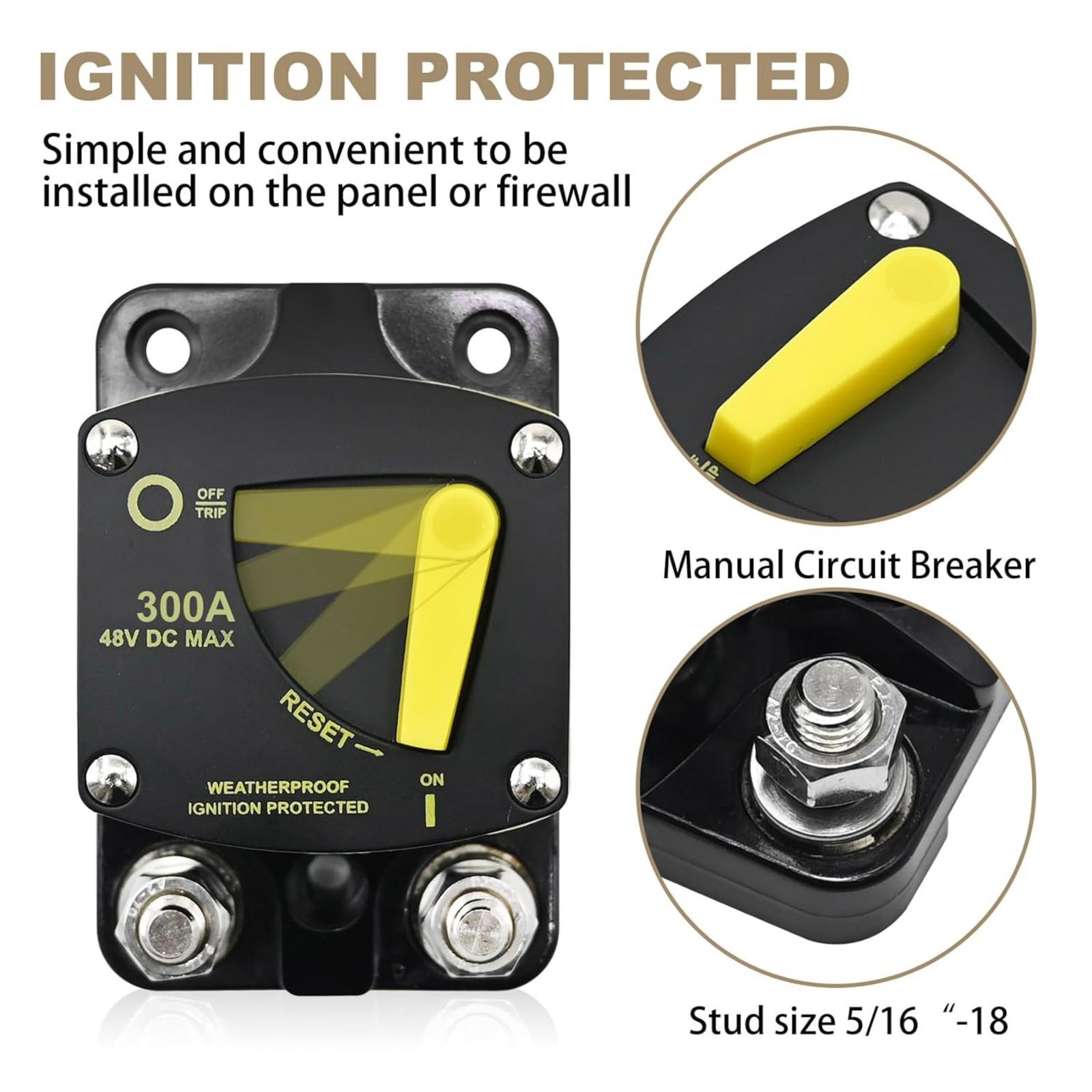 DC 12-48V 300 Amp Circuit Breaker For Overload And Short Circuit Protection