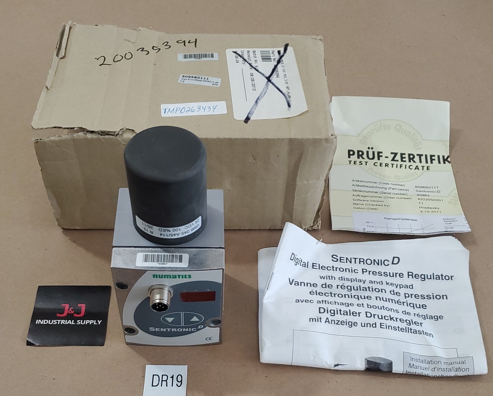 *BRAND NEW* Asco Numatics 6096B0111 Sentronic Pressure Regulator 3/8″ + Warranty