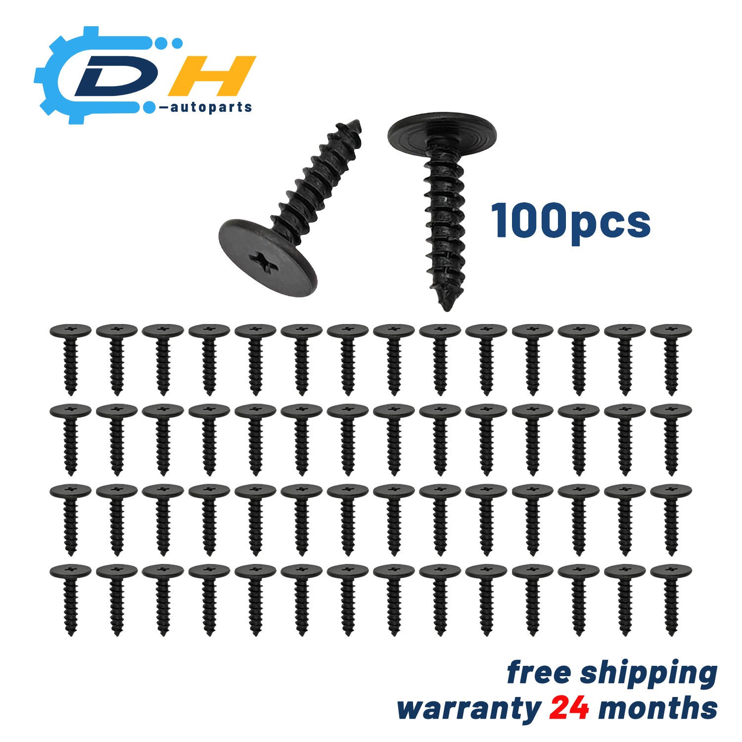 New 100Pcs Flat Head Tapping Screw for Honda Clarity Electric 2017 2018 2019
