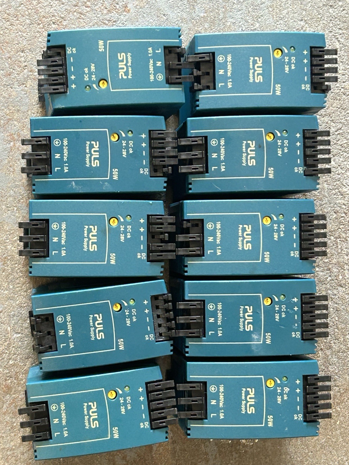 LOT of 10 PULS ML50.100 MiniLine DIN Rail Power Supply | 24V DC | 2.1A | 50W