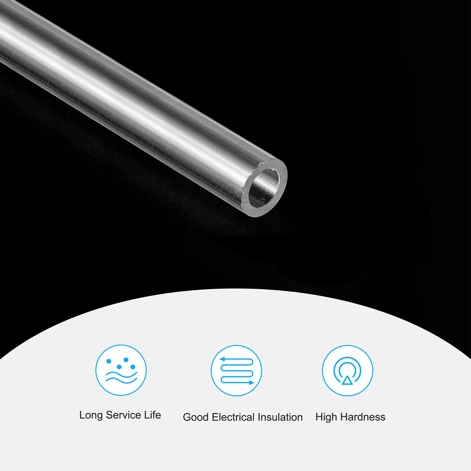 Pack of 5 Plastic Pipe Rigid Round Tube Clear 0.16″ ID 0.23″ OD 17″ for Models