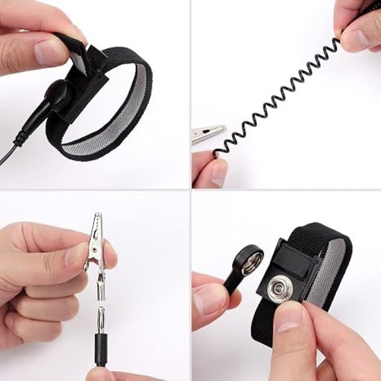Anti Static ESD Wrist Strap Adjustable Grounding Band for PC Electronics Repair