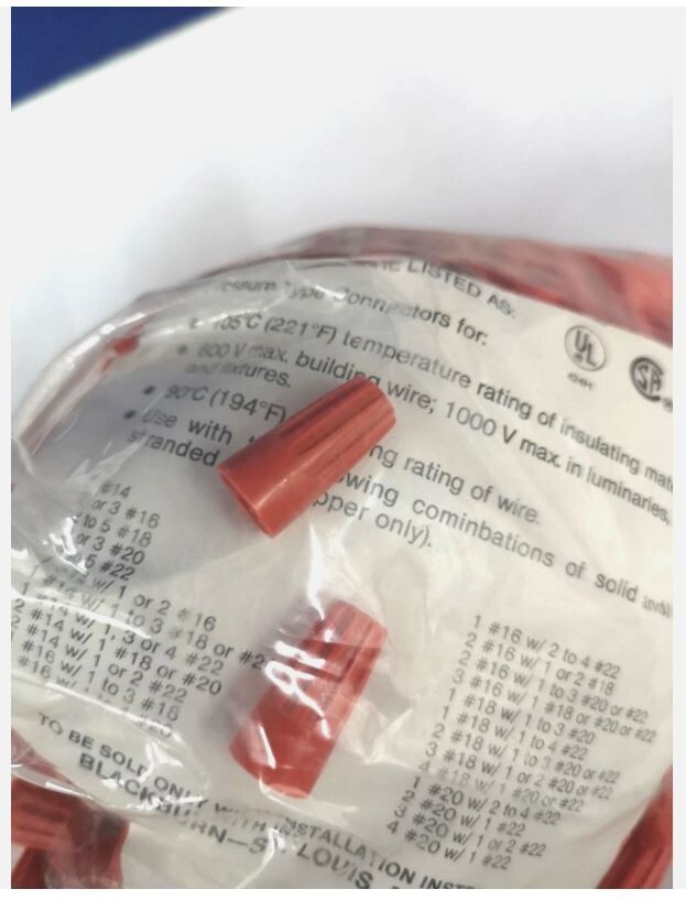 100-PK Screw-On Twist Wire Connectors Nuts 22-14 AWG Gauge Electrical NEW 10-153