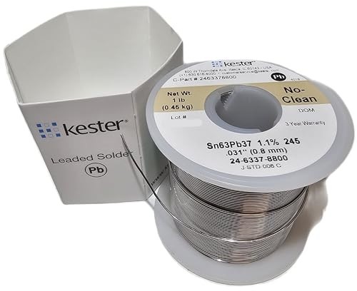 Kester Activated Rosin Cored Wire Solder 63/37 Alloy 0.031″ 50 Roll