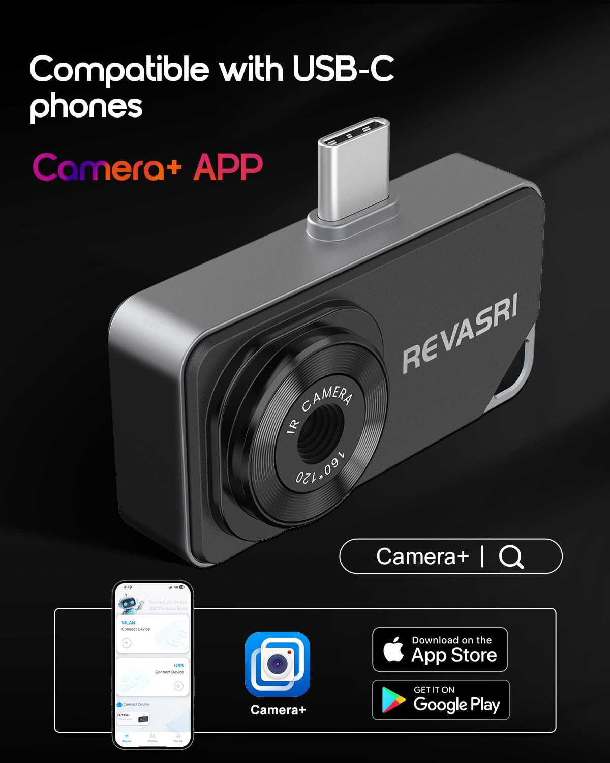 REVASRI Thermal Camera for iPhone and Android, 320×240 Super IR Resolution…