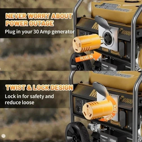 MECMO NEMA L14-30P to TT 30R 30 Amp RV Generator Adapter 4 Prong Locking