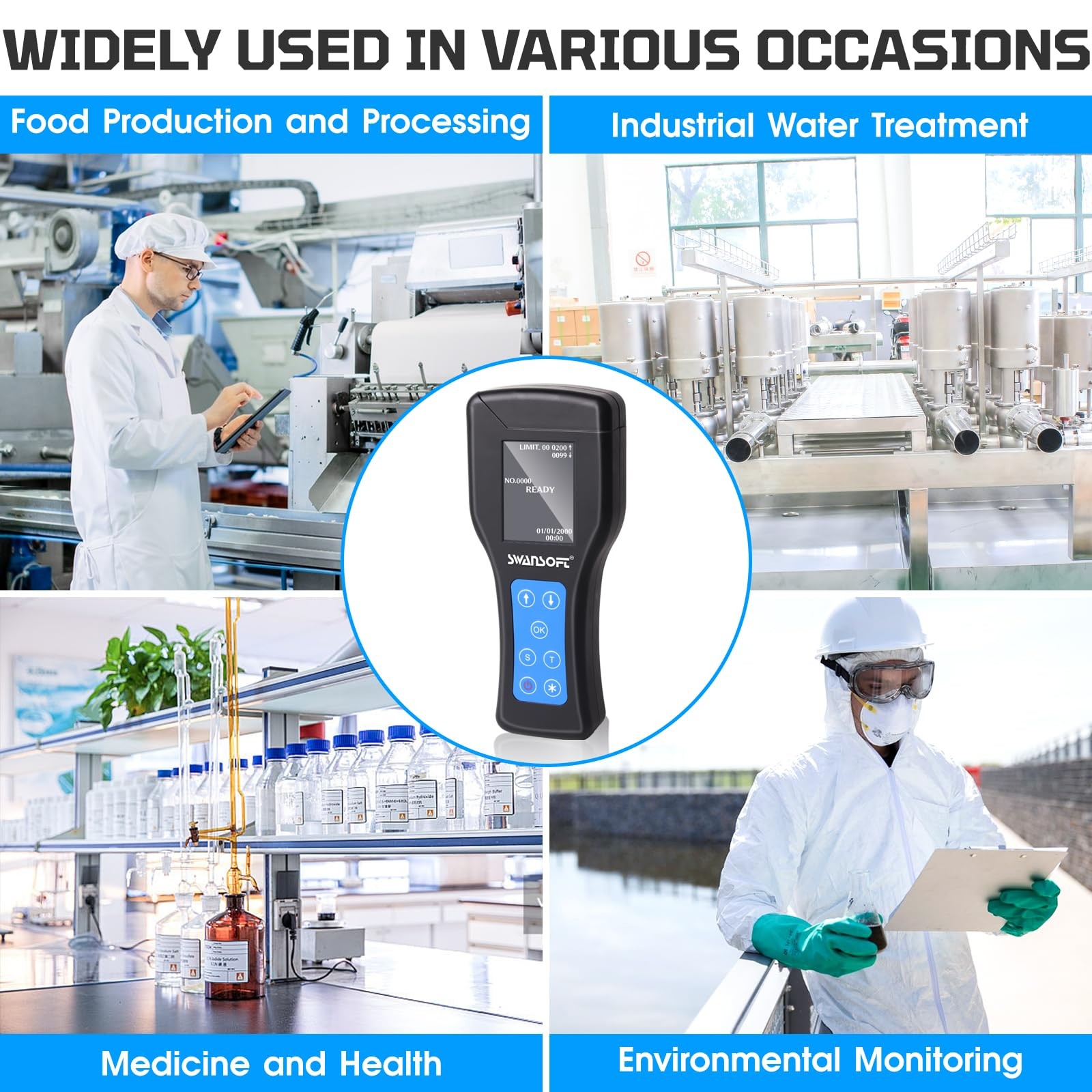 ATP Fluorescence Detector LCD Screen Surface Cleanliness Analyzer Meter