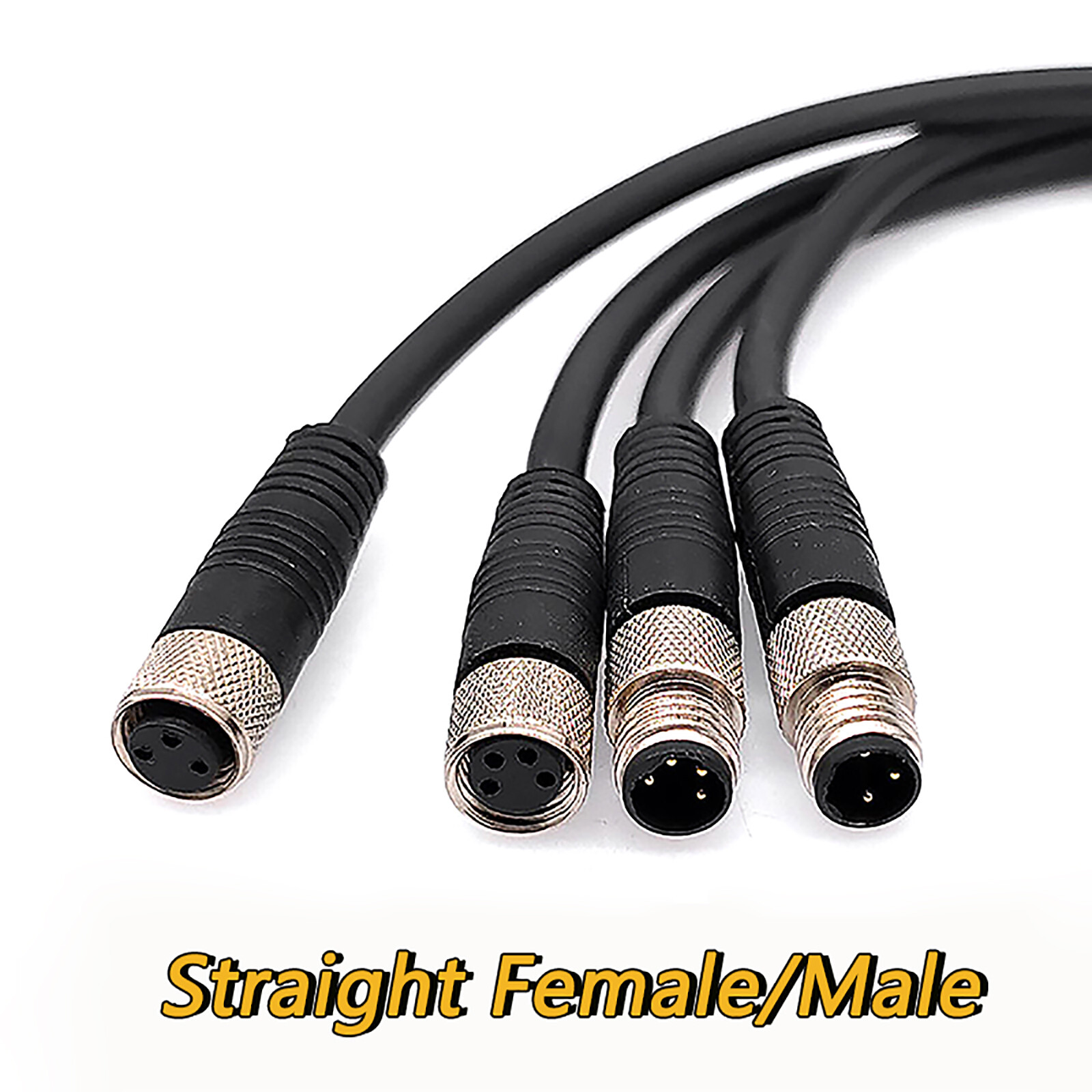 M8 Waterproof Connector Cable Straight/Elbow Konektor With Kabel 2m Male/Female