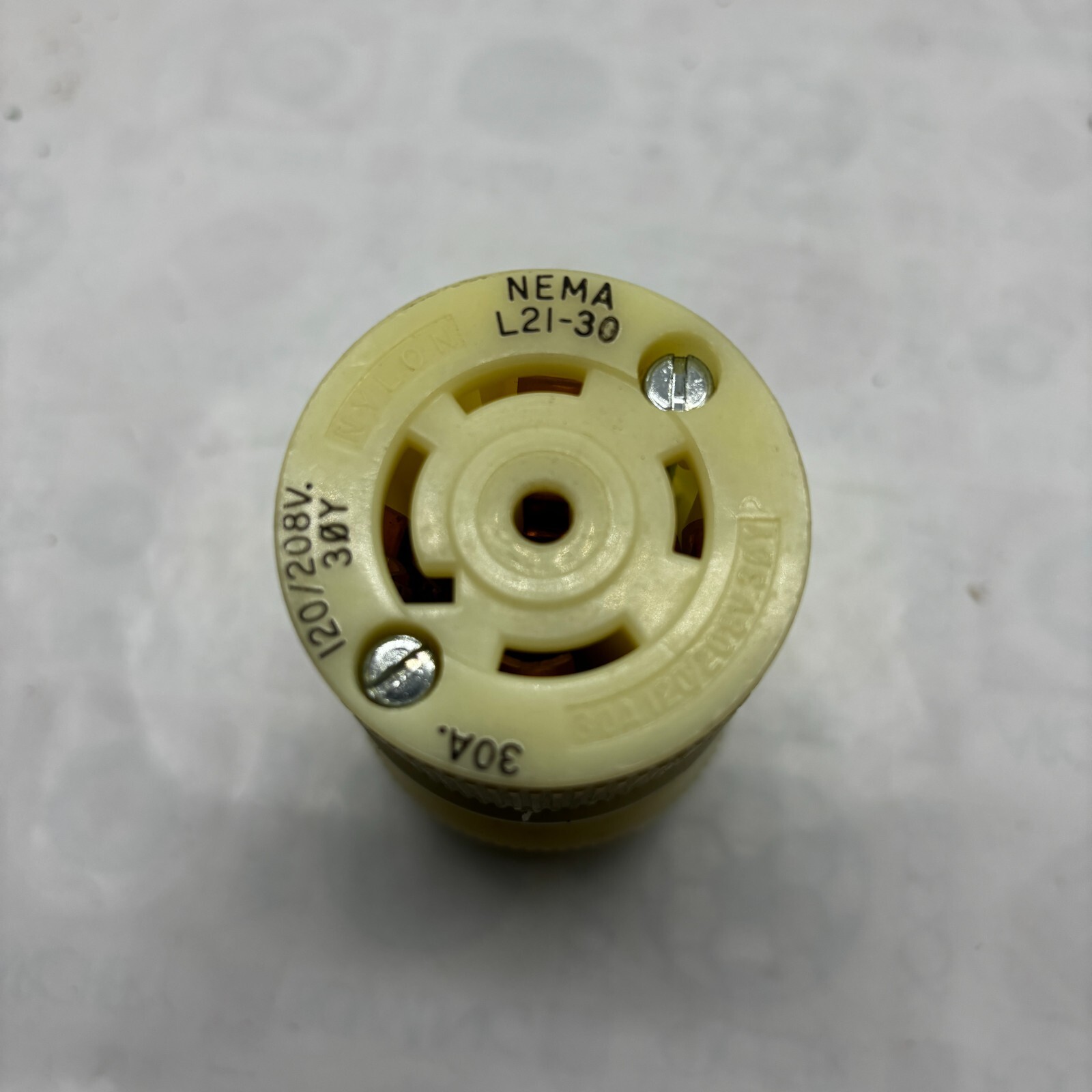 BRYANT 72130-NC WHITE LOCKING NYLON Connector Body 30A 120/208V 4P Nema L21-30 ⭐