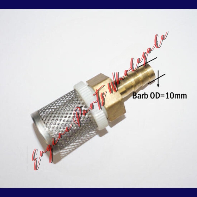 10mm 3/8 inch Brass Hose Barb Stainless Steel Filter Strainer Pump in Connector