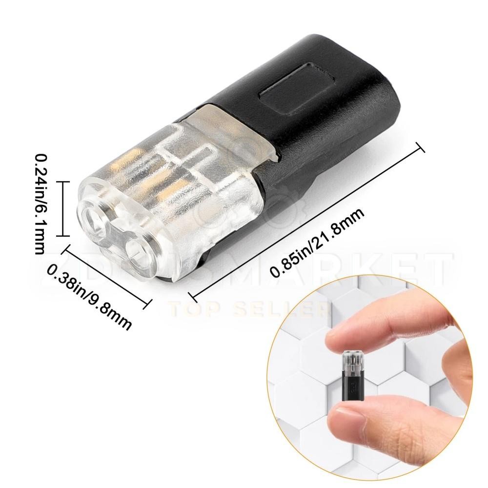 100PCS 2 Pin Wire Connector Quick Splice Plug AWG 18-22 For LED Automotive Car