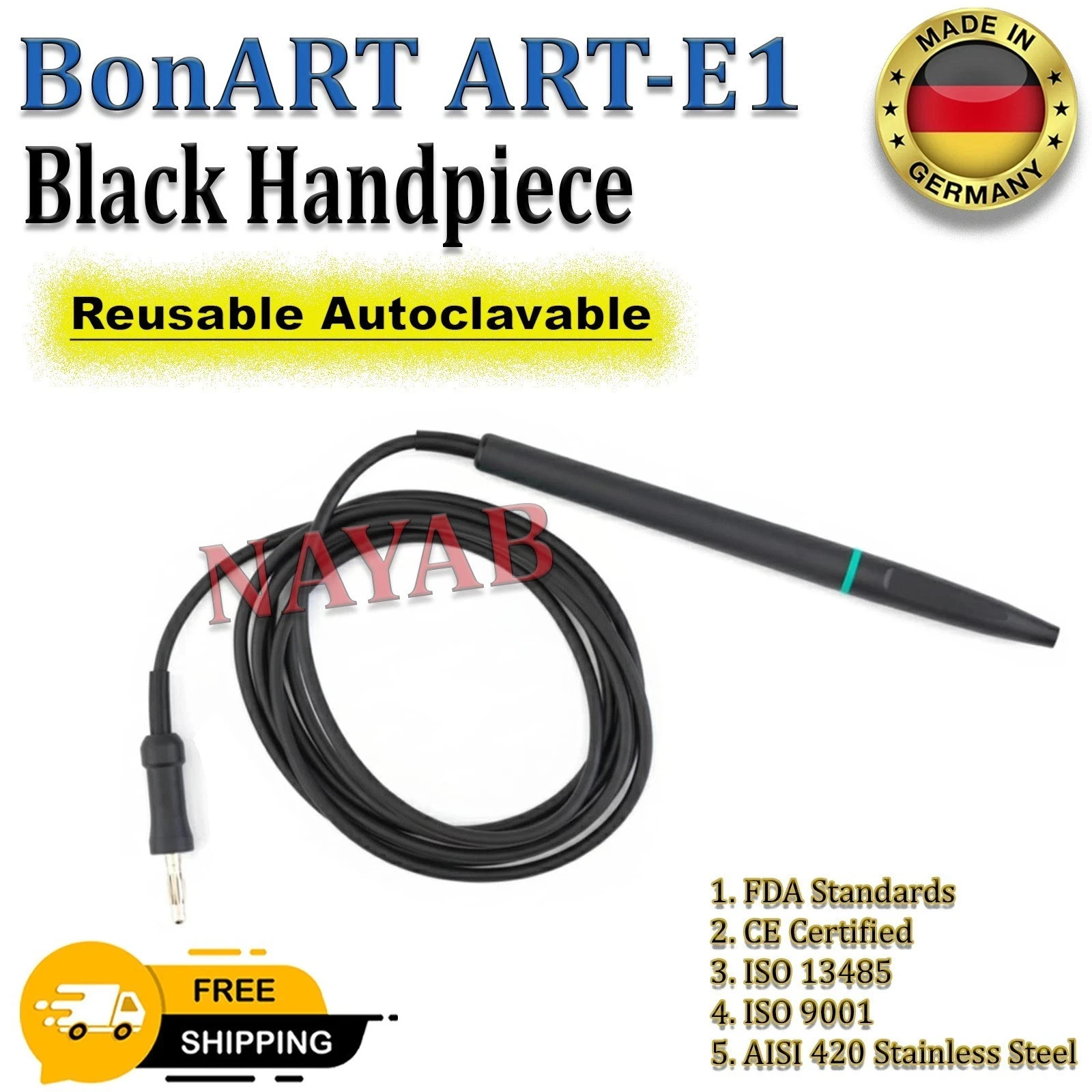 Bonart Dental E1 Electrosurgery Unit Handpiece Black Color With Cable New Style