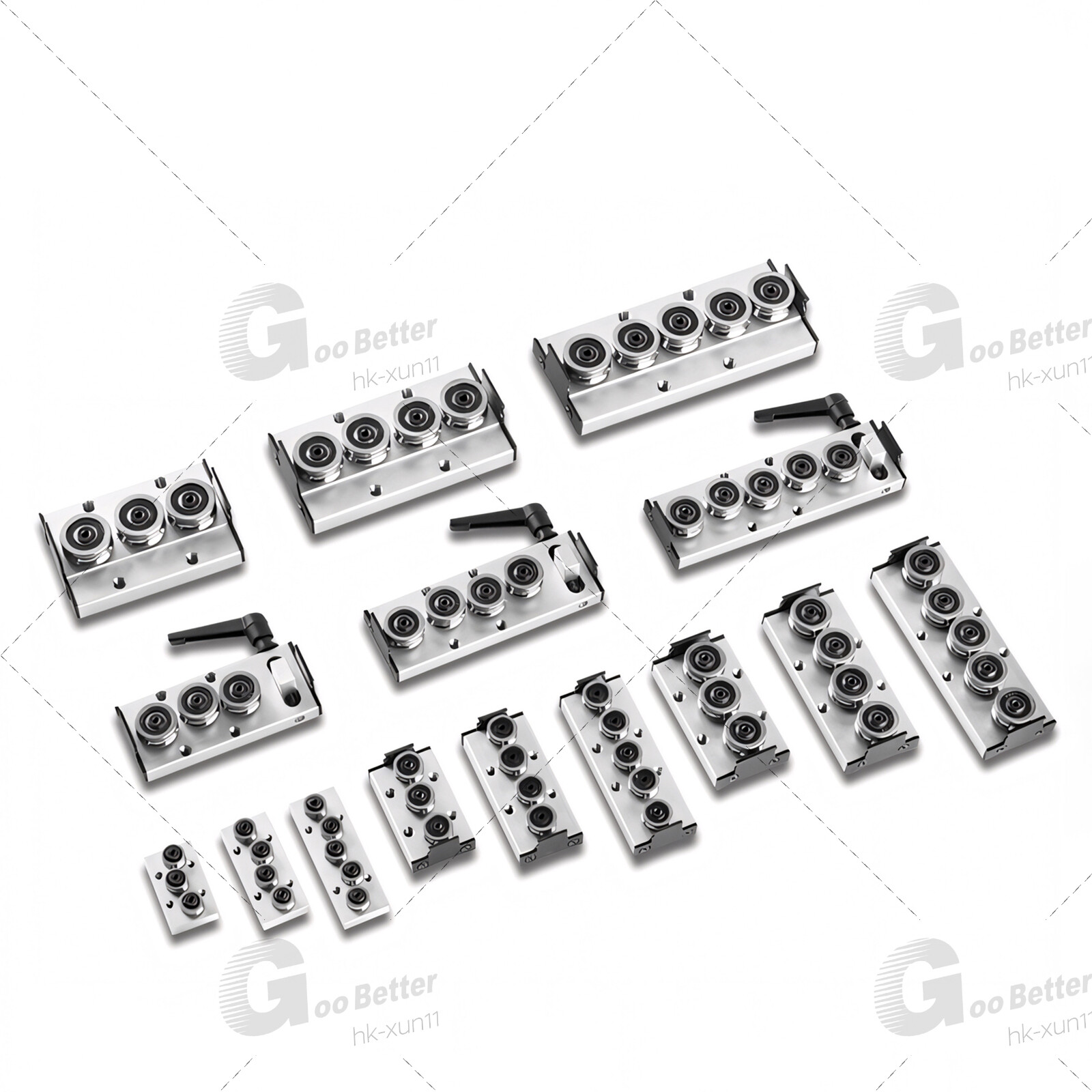 Built-In Dual-Axis Linear Rail Guide 500mm Lock Sliders SGB10-SGB35 3/4/5 Wheel