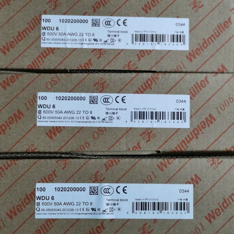 New 100Pcs Weidmuller terminal WDU 6 1020200000 WDU6 Fast delivery