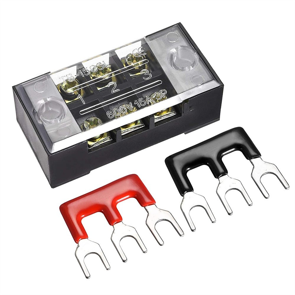 1 5 Set Dual Row 3-12 Positions Screw 600V 15A Barrier Strip Terminal Block