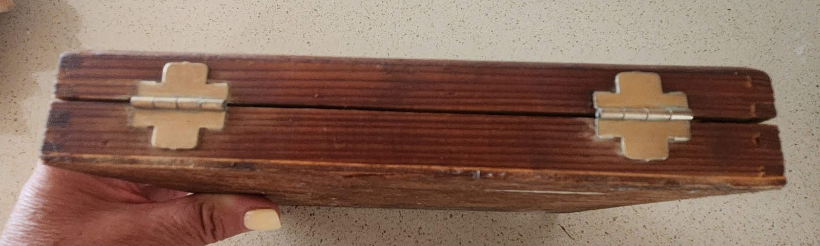 KINGSLEY Machine Co. Hollywood CA Wire Marking Type EMPTY Brass & Wood Box VTG