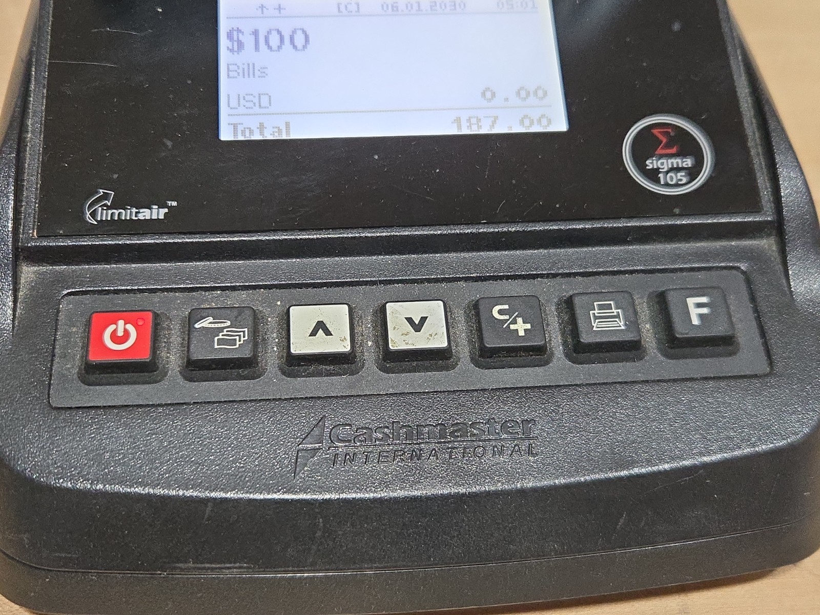 Cashmaster International Sigma 105 Cash Counter Scale Basket w/ Charger TESTED