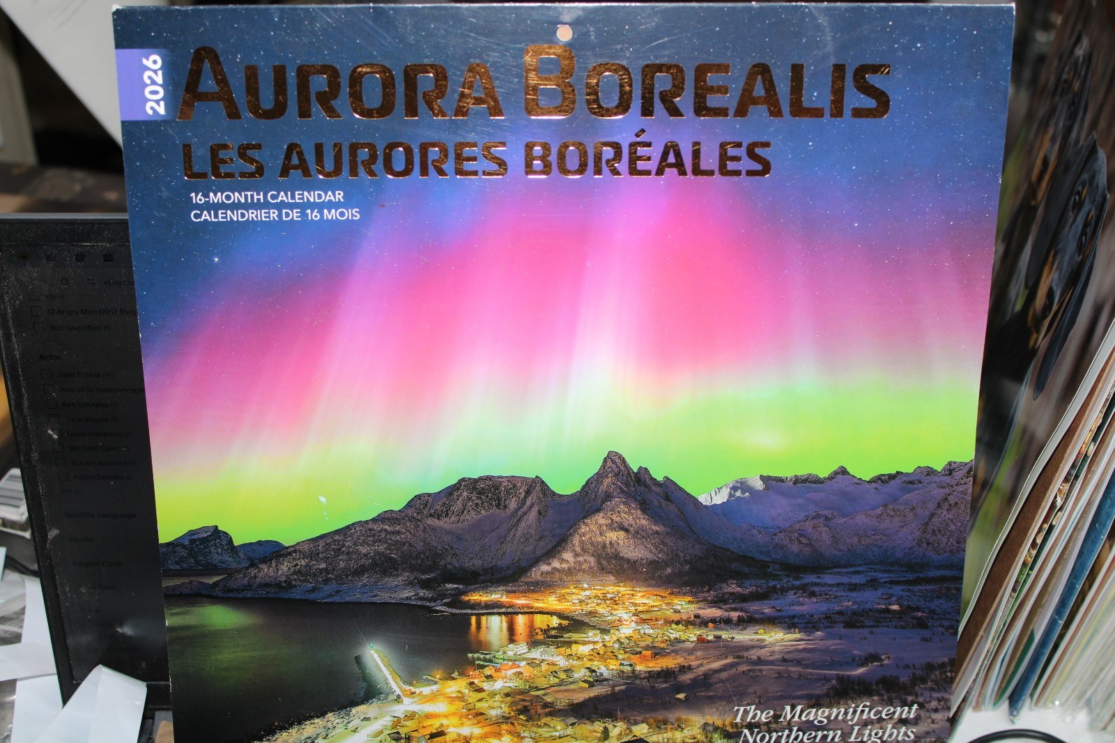Aurora Borealis | 2026 12×24″ (Hanging) Square Wall Calendar | Plastic-Free