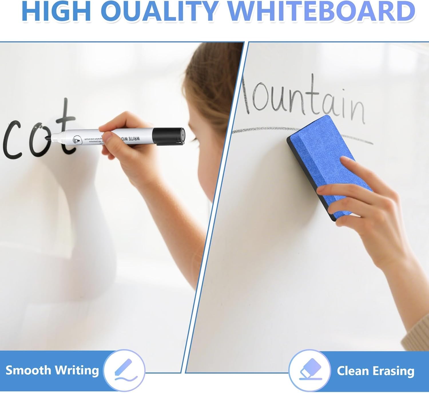 Magnetic Dry Erase Whiteboard 40″ x 72″ White Board Wall-Mounted for Office Home