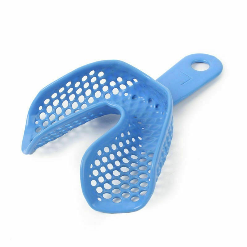 Dental Autoclavable Plastic Steel Impression Trays Denture Blue L/M/S/Q/A Opt