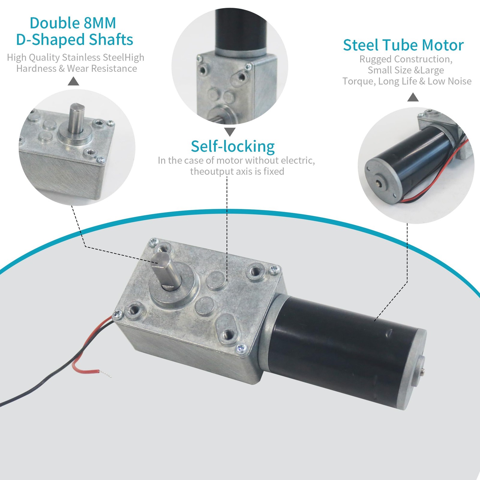 DC 24V Gear Motor 200RPM 8mm Single Shaft Reversible Mini Turbine JSX3231ZY