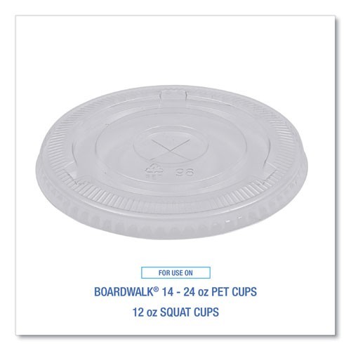 Boardwalk PET Cold Cup Lids, Fits 14-24 oz Cups, 100/Sleeve, 10 Sleeves/CT