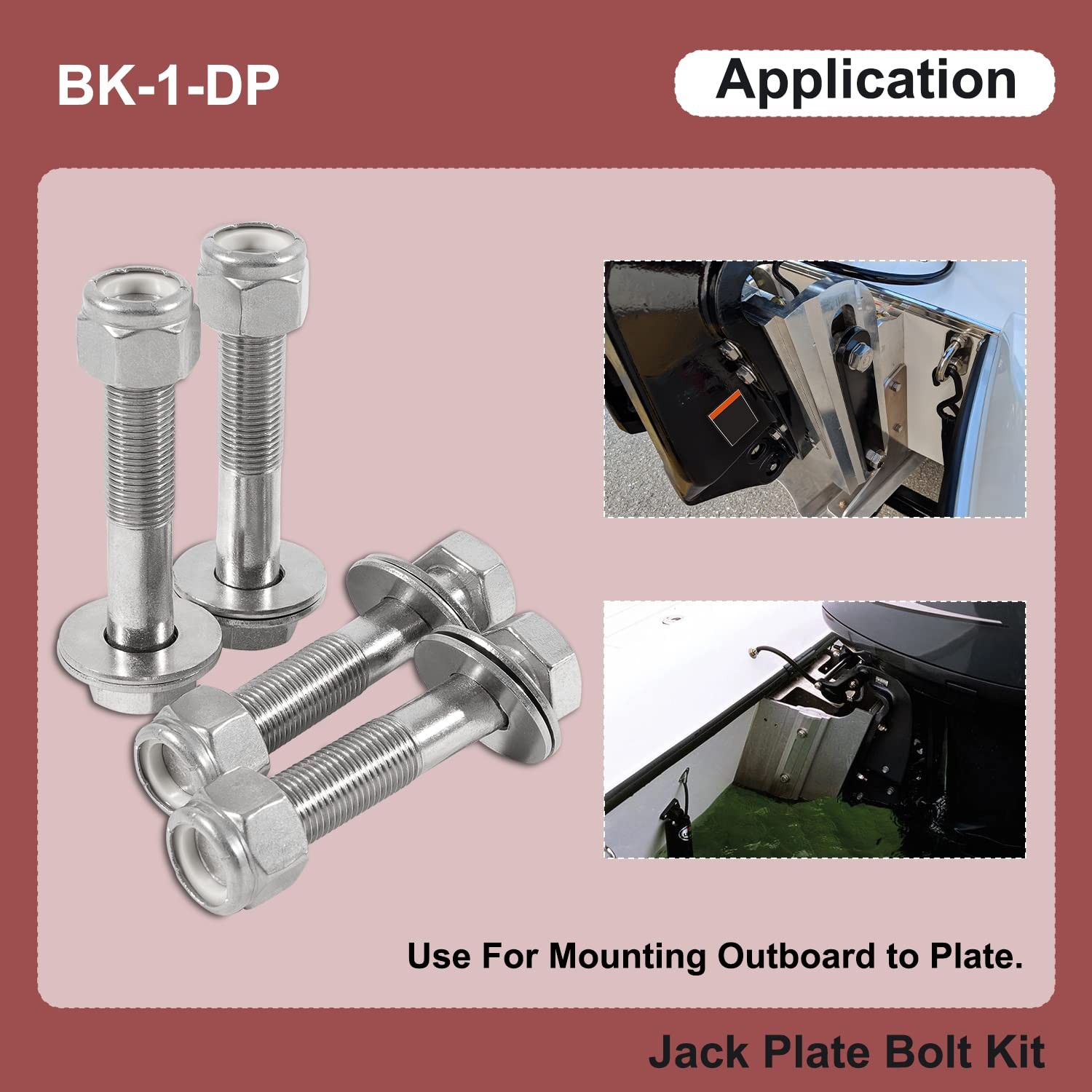 BK-1-DP Jack Plate Bolt Kit,Replace OEM BK1DP,BK-1-DP,02-1729 8 millimeters