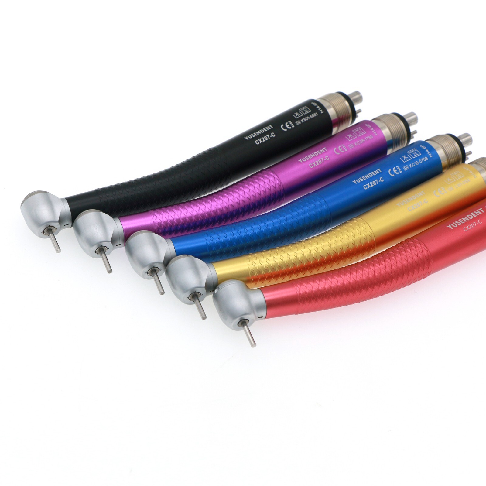 COXO YUSENDENT CX207-C Dental High Speed Air Turbine Handpiece 4 Holes Colorful
