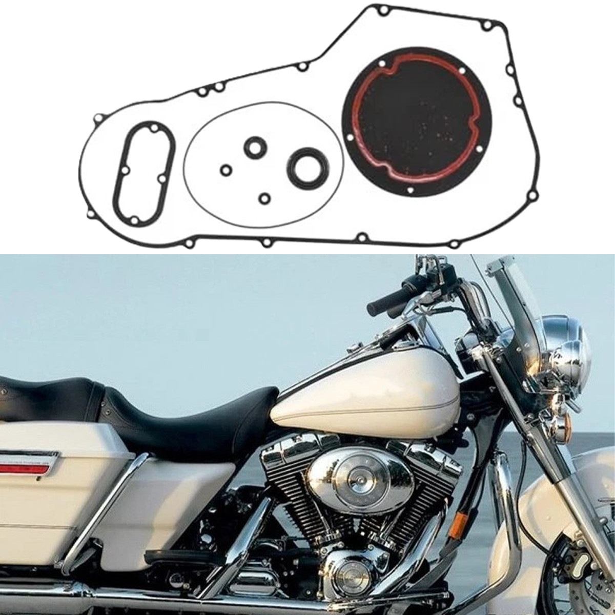 GASKET SEAL KIT FOR HARLEY SOFTAIL DYNA MODELS 1994-2005 PRIMARY CLUTCH COVER