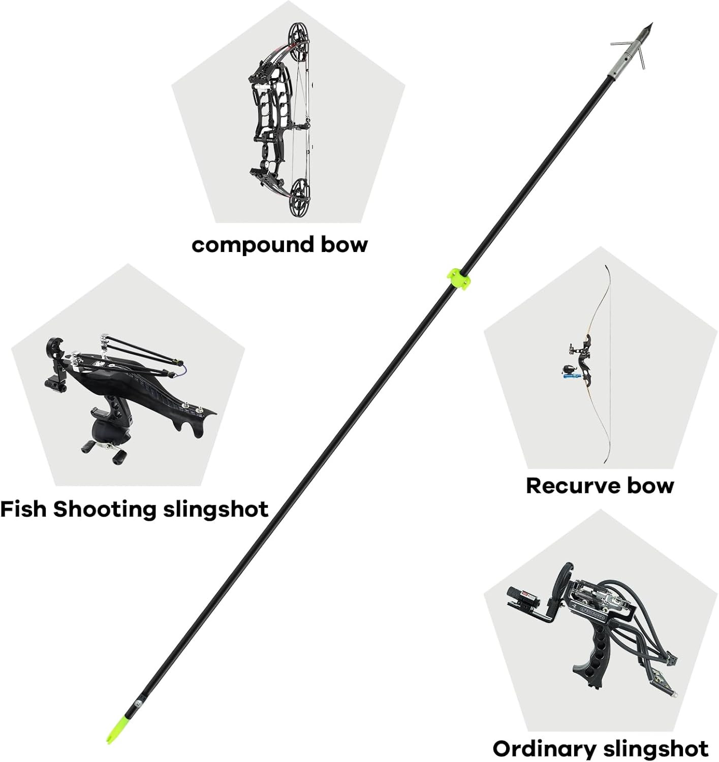 2/8Pack 34 Inches Bowfishing Arrows 8Mm Fiberglass Fishing Arrow with Removeable