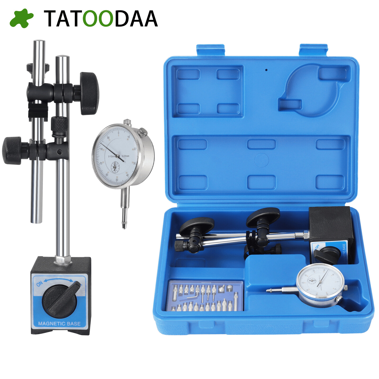 Dial Indicator with Magnetic Base 0.001″Precision Gauge Test Indicator Point Set