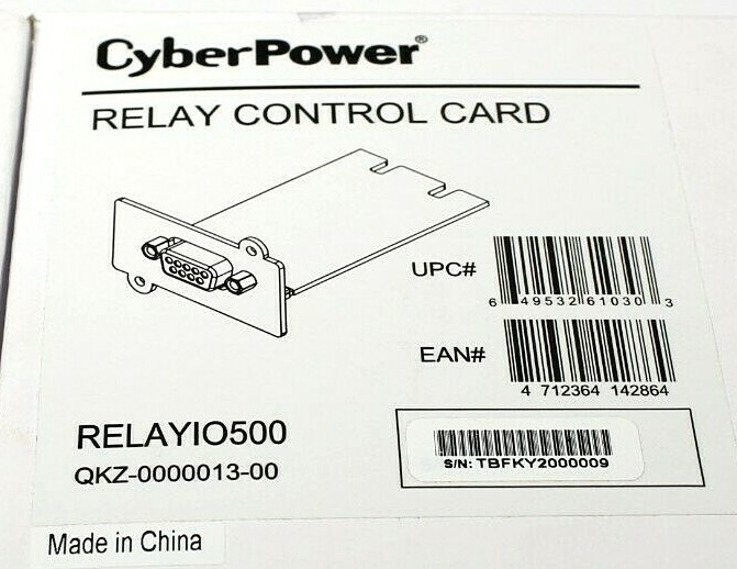 CyberPower RelayIO500 Relay I/O UPS Monitoring Card DB9 5 Contact Closure Output