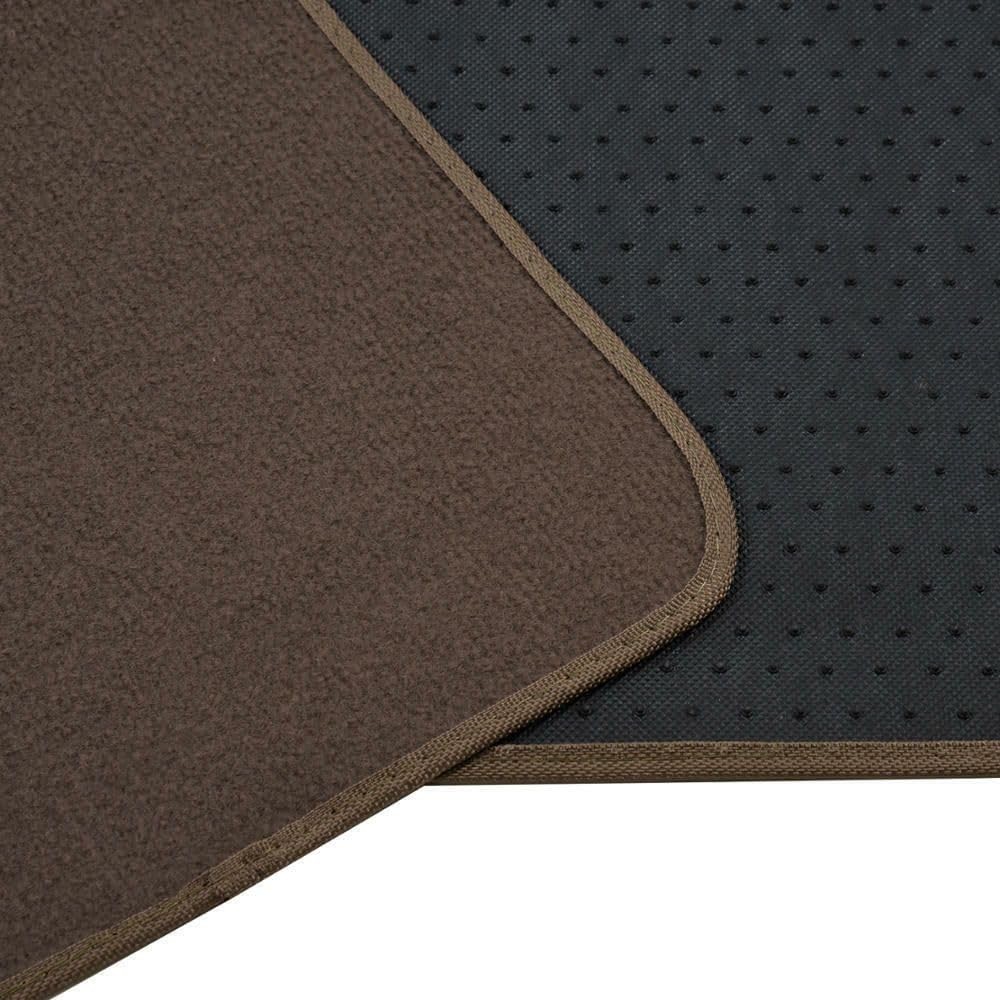 Dark Beige Rear Floor Mats 4pc Nylon Rubber 11.5×16.5 MT-100
