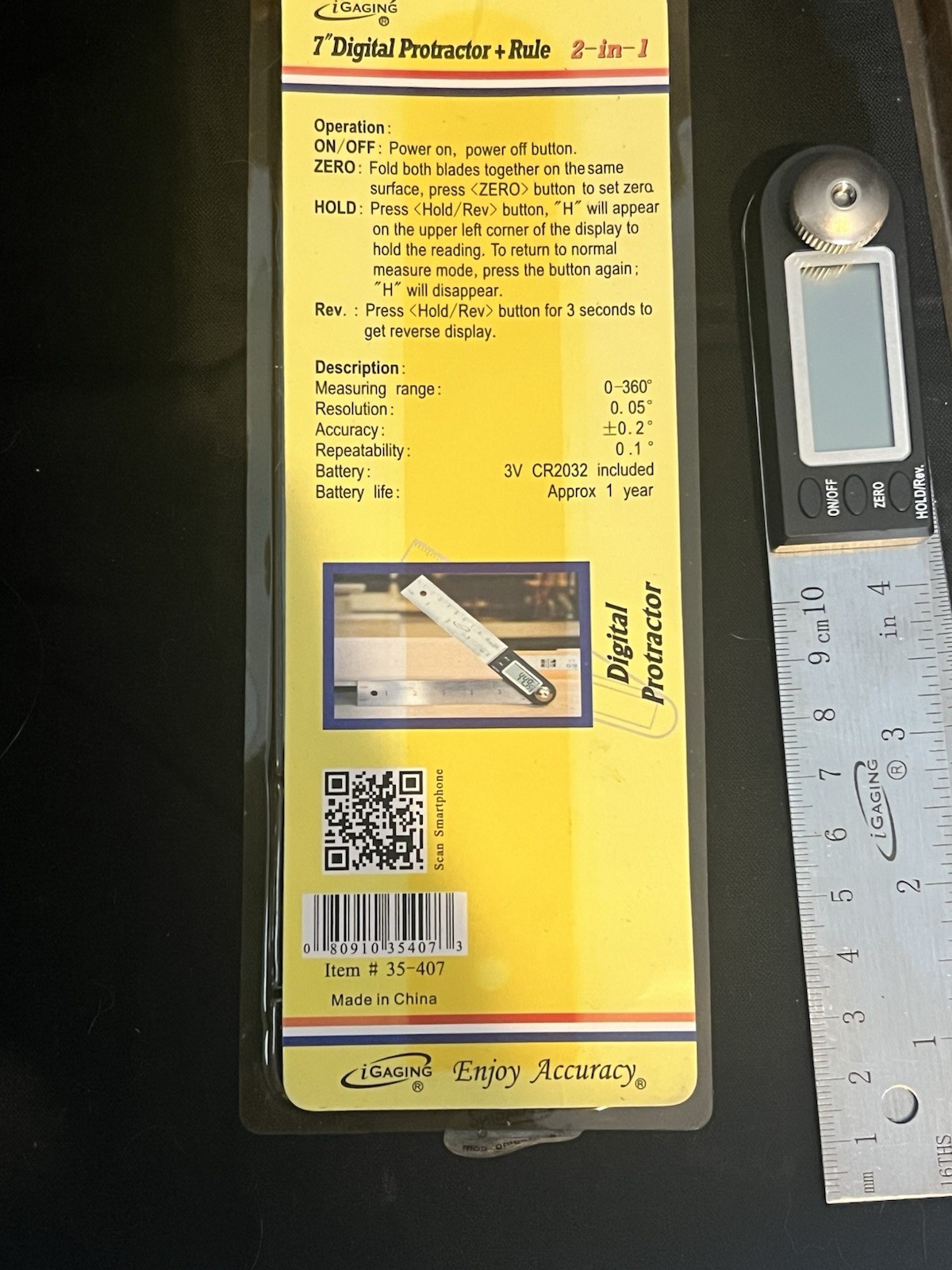 iGaging 360 Degrees Digital Protractor 7″ 2 in 1