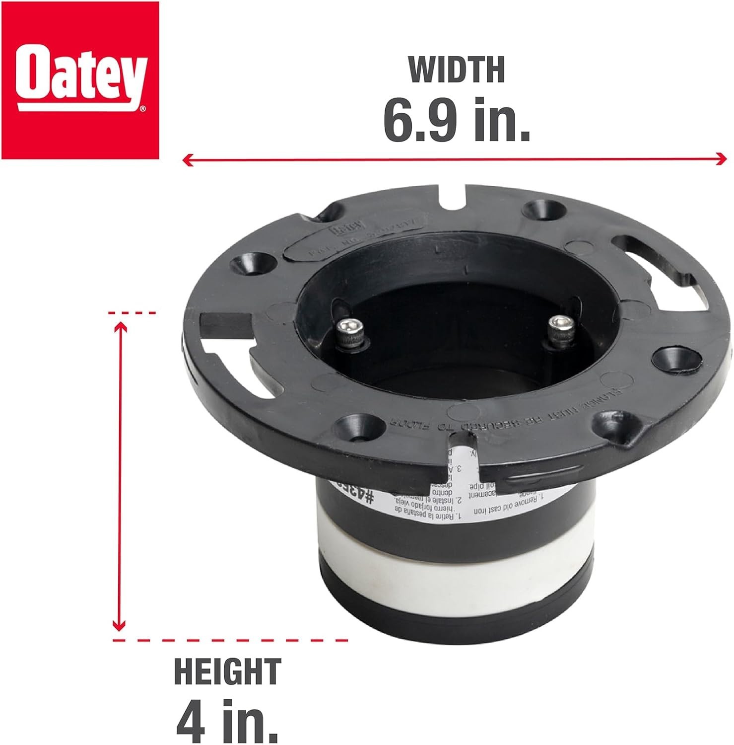 Heavy Duty 4″ Cast Iron Toilet Flange Replacement – Black ABS, Compression Seal