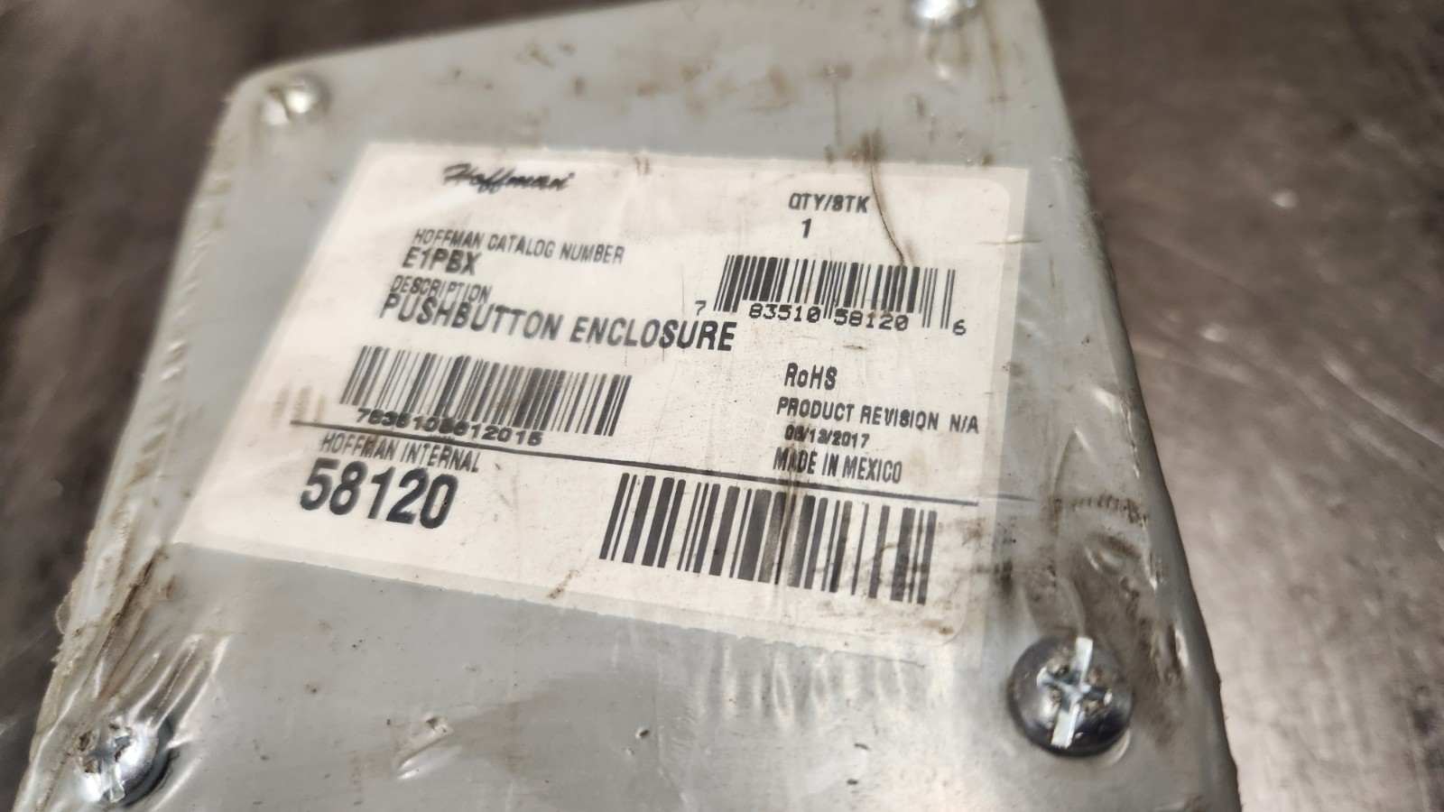 NEW Hoffman E1PBX Single Pushbutton Electrical Steel Enclosure NEW IN SHRINKWRAP