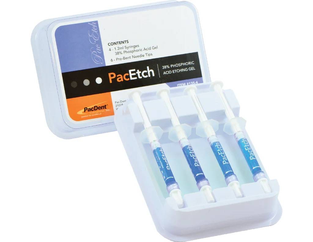 Pac-Dent 135 PacEtch Dental Etchant Syringes 4/Pk 1.2mL