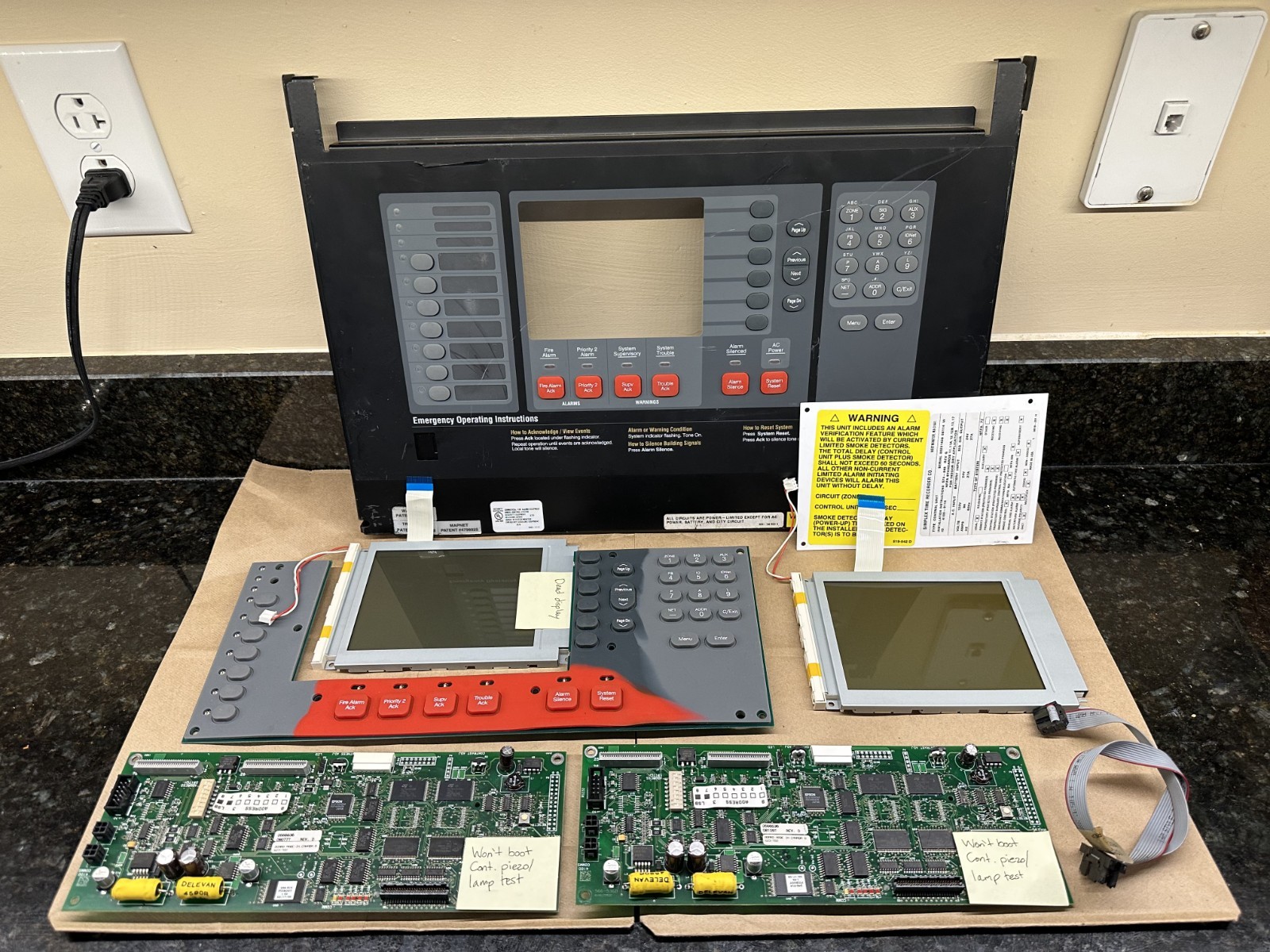 LOT of 8 Simplex 4100-7153 InfoAlarm FUI Display Components – PARTS/REPAIR