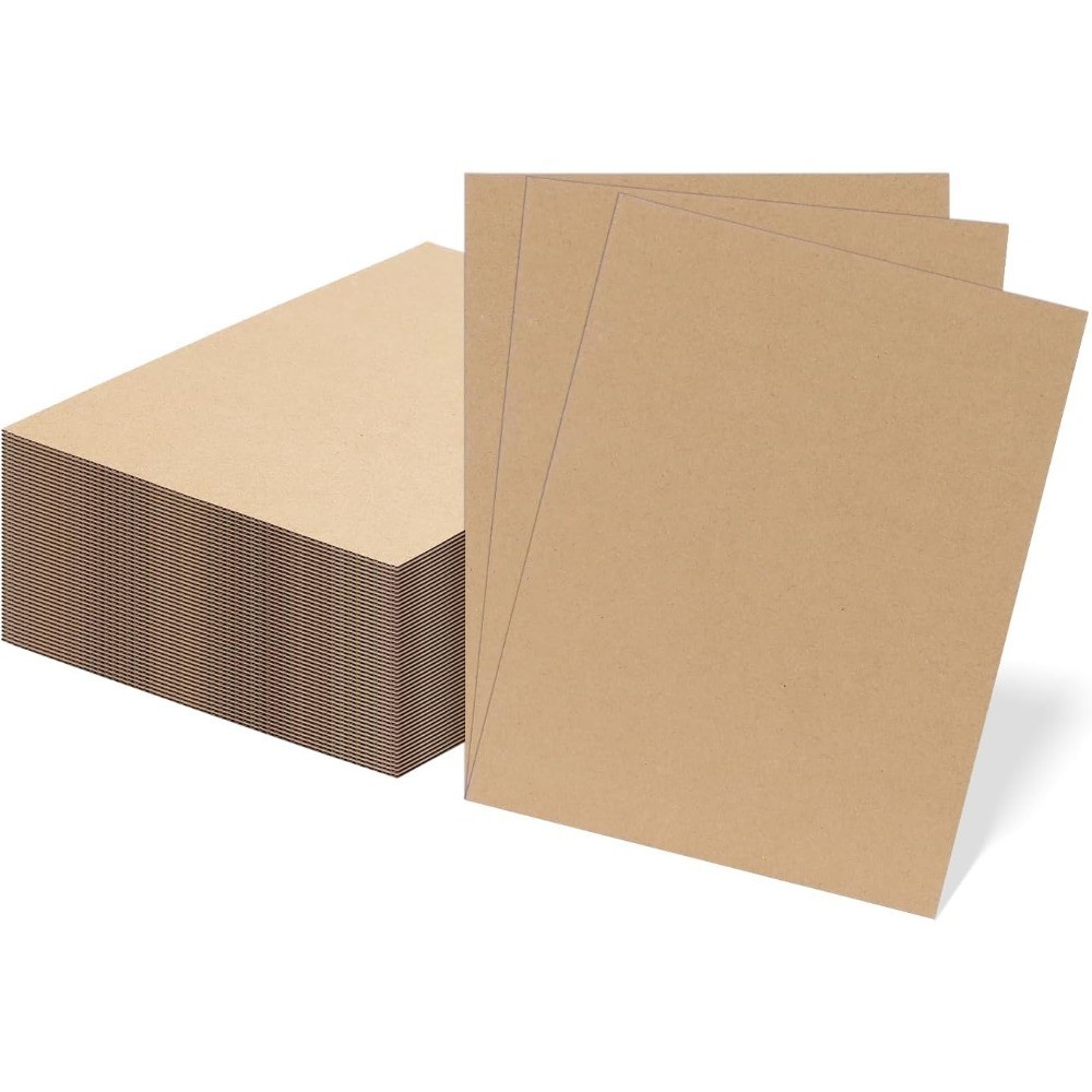 50 Pack 8.5×11 Corrugated Cardboard Sheets, Flat Cardboard Inserts for