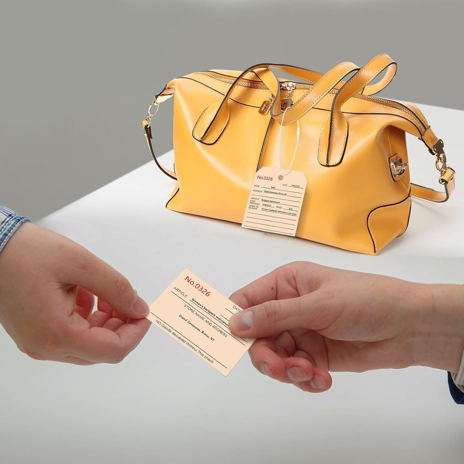 500Pcs Numbered Repair Tags with String,2.7X 5.1 Service Tag,Maintenance Label T