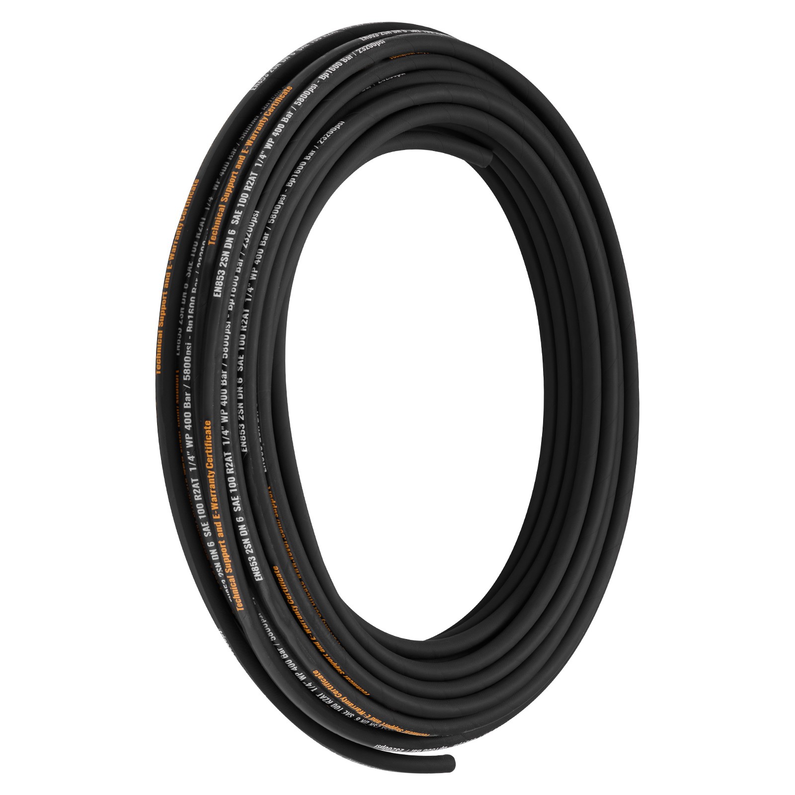 Uimoso Hydraulic Hose 100ft R2 Coiled Hose with 5800 PSI Pressure Capacity