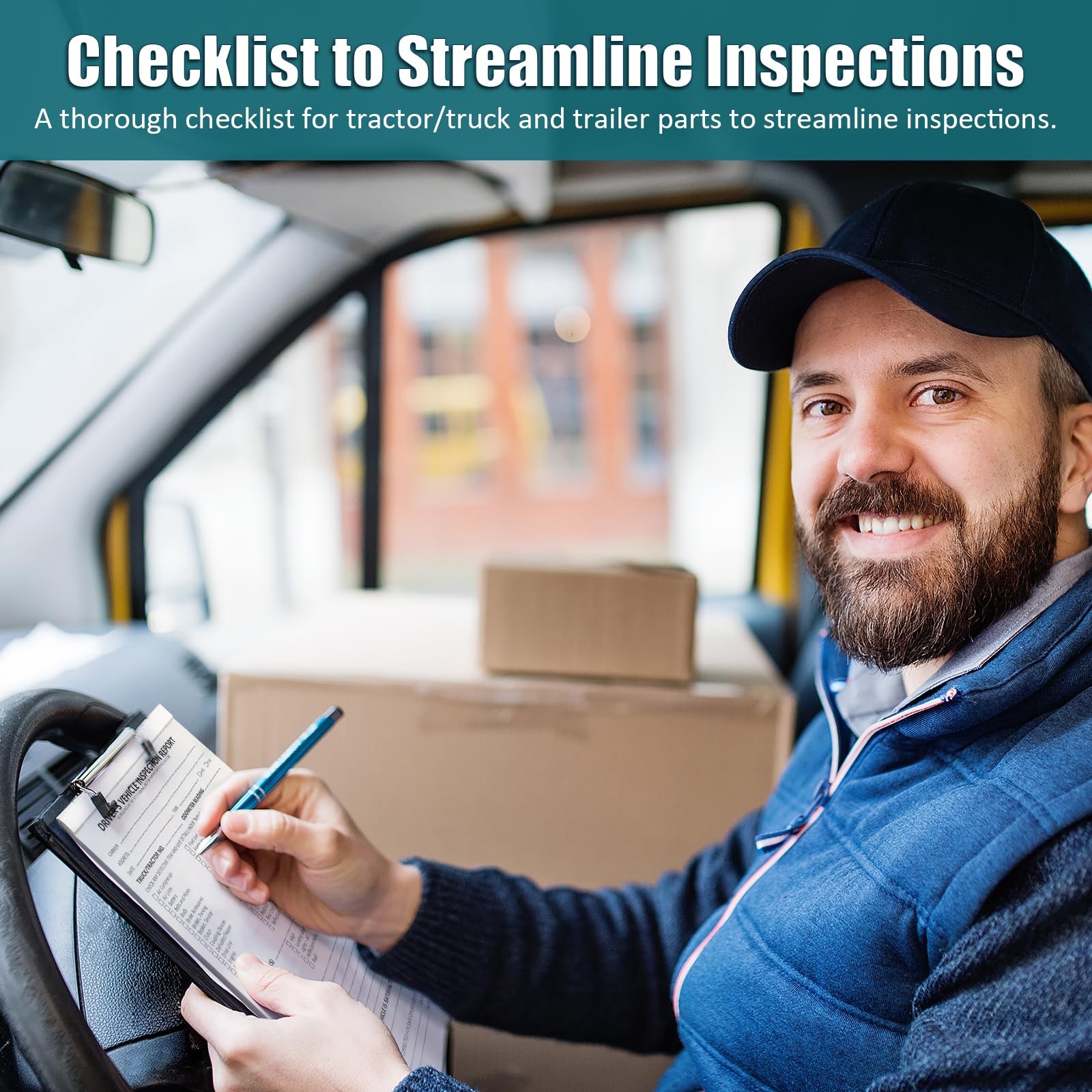 Truck Driver Daily Pre Trip Checklist Log 2Ply Carbonless 35Sets FMCSR Compliant