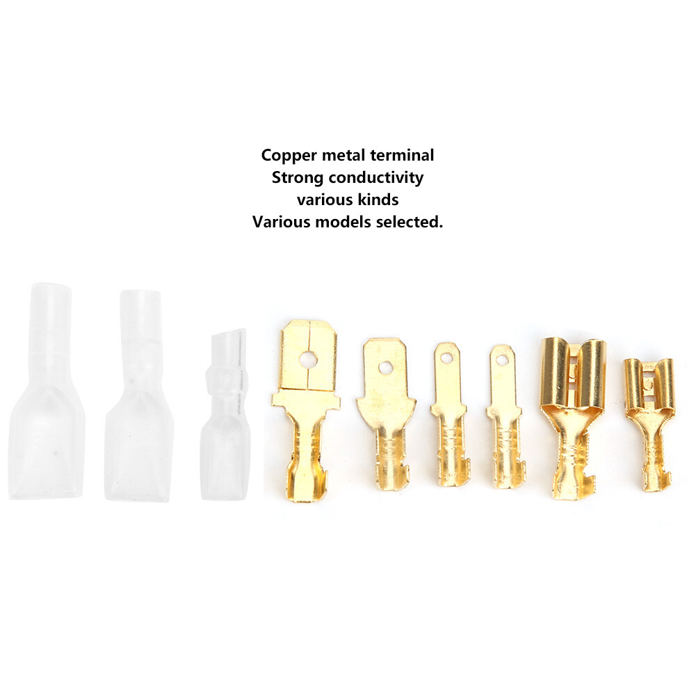 180Pcs Electrical Wire Cable Terminal Connector Golden Insert Spring With Cover