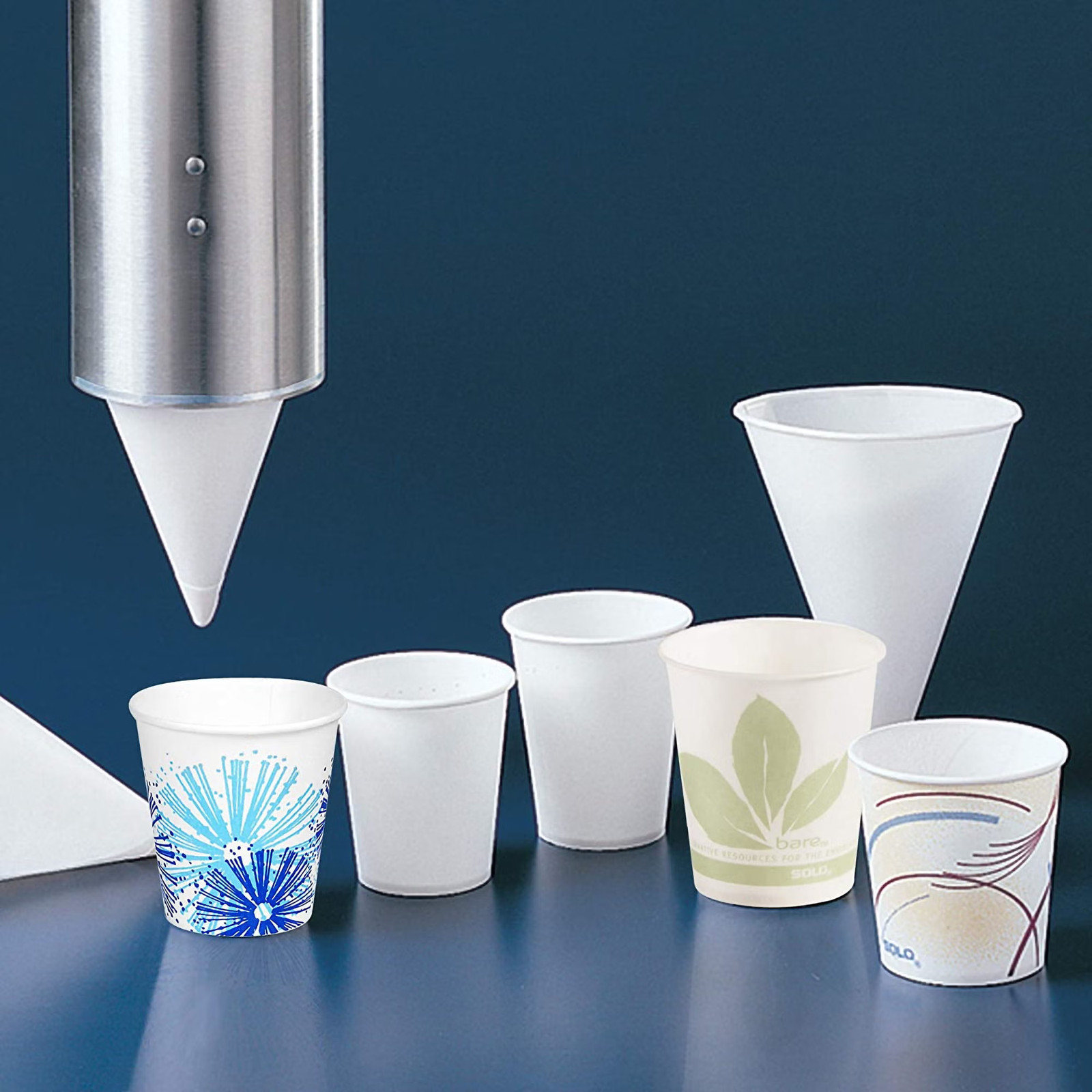 Bare Disposable Paper Cone Cup White Paper 4 oz. 200 Ct 4R-2050