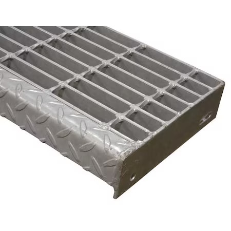 Zoro Select 22188S125-Trd2 Carbon Steel Stair Tread, Carbon Steel Smooth,
