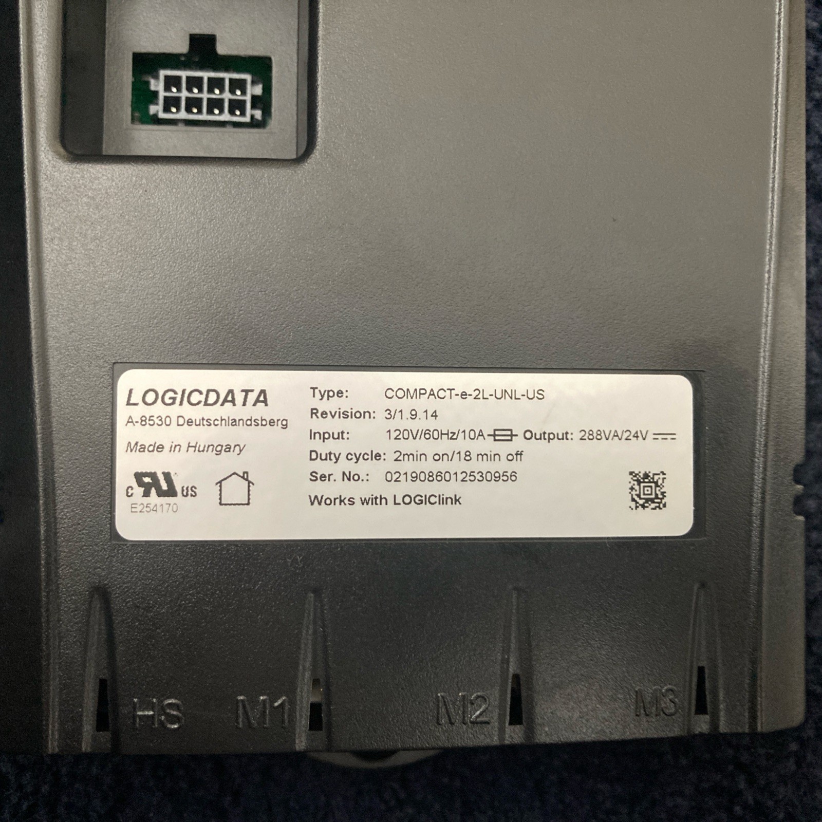 LOGICDATA COMPACT -e-2L-UNL-US Desk Control Unit-Module and Cables