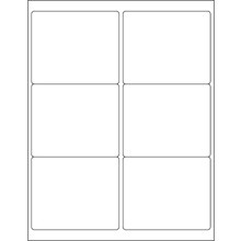 4 x 3 1/3″ Glossy White Rectangle Laser Labels-6 Labels per Sheet-600 per Case