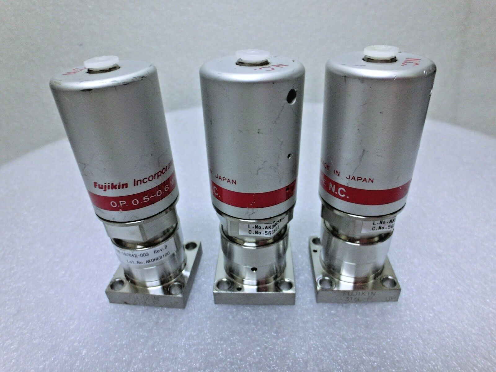 3pc LAM Research 766-197842-003 Rev B,Fujikin 565601 Diaphram Valve,Jp_,96433